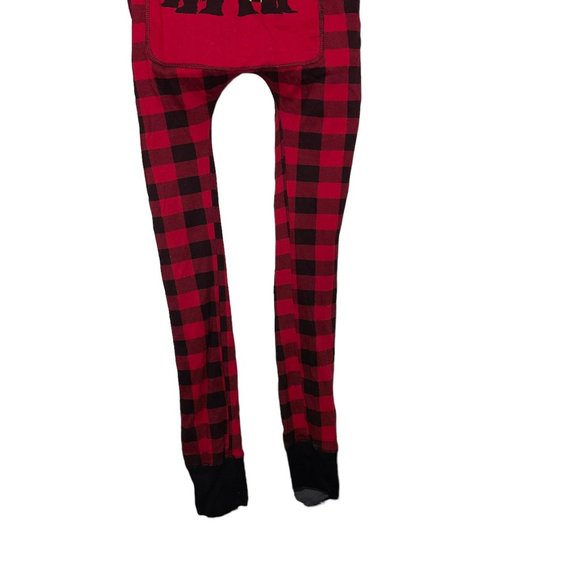 Lazy One Flap Jack Pajamas Womens S Bear Cheeks Holiday Christmas Buffalo Check - Picture 9 of 11